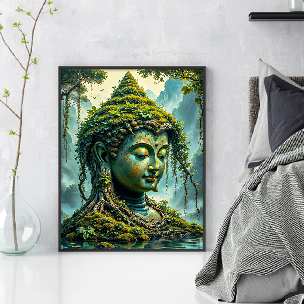 Buddha Statue - 11CT Stamped Cross Stitch 40*50CM