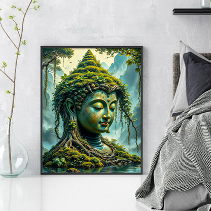 Buddha Statue - 11CT Stamped Cross Stitch 40*50CM