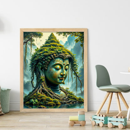 Buddha Statue - 11CT Stamped Cross Stitch 40*50CM