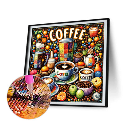 Coffee - Full Round Drill Diamond Painting 40*40CM