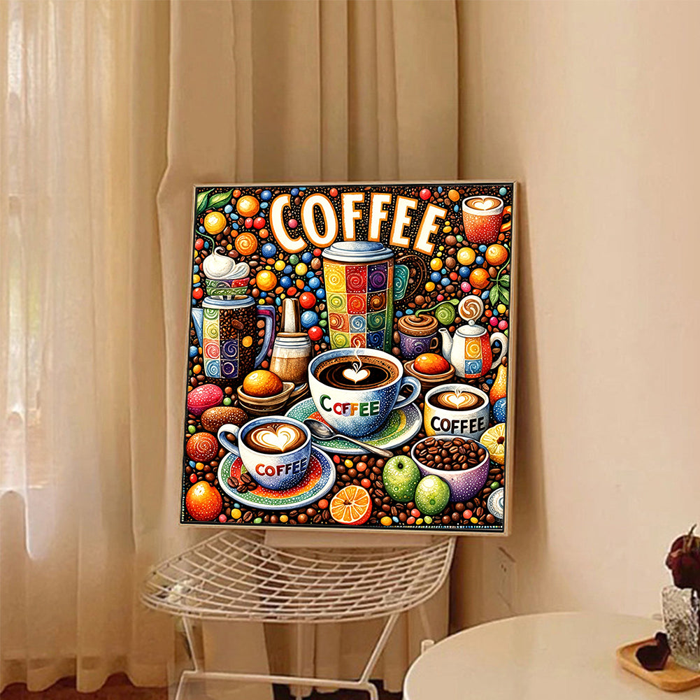 Coffee - Full Round Drill Diamond Painting 40*40CM
