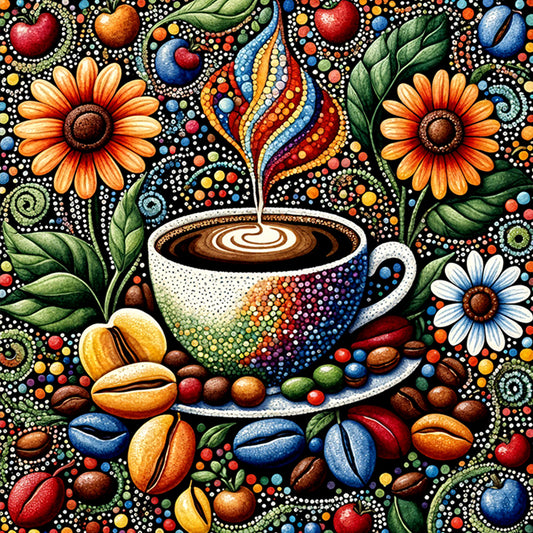 Coffee - Full Round Drill Diamond Painting 40*40CM