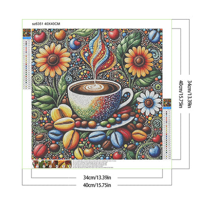 Coffee - Full Round Drill Diamond Painting 40*40CM