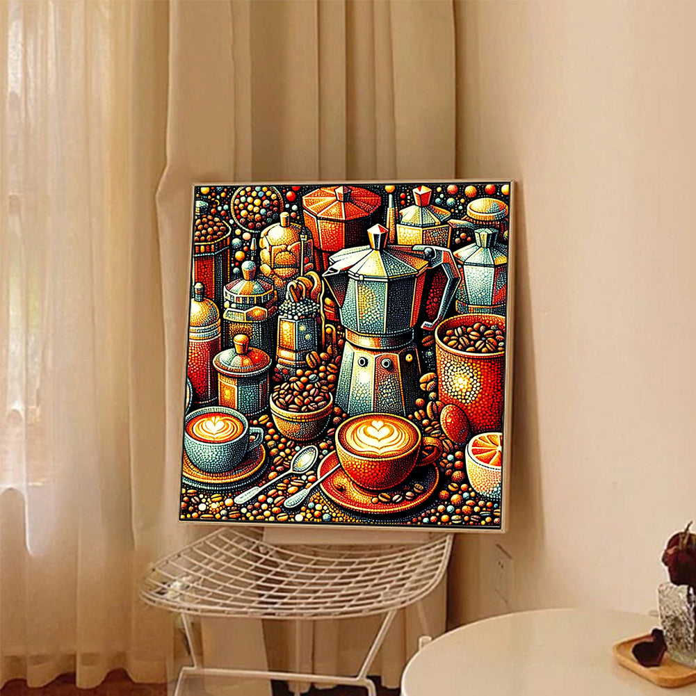 Coffee - Full Round Drill Diamond Painting 40*40CM