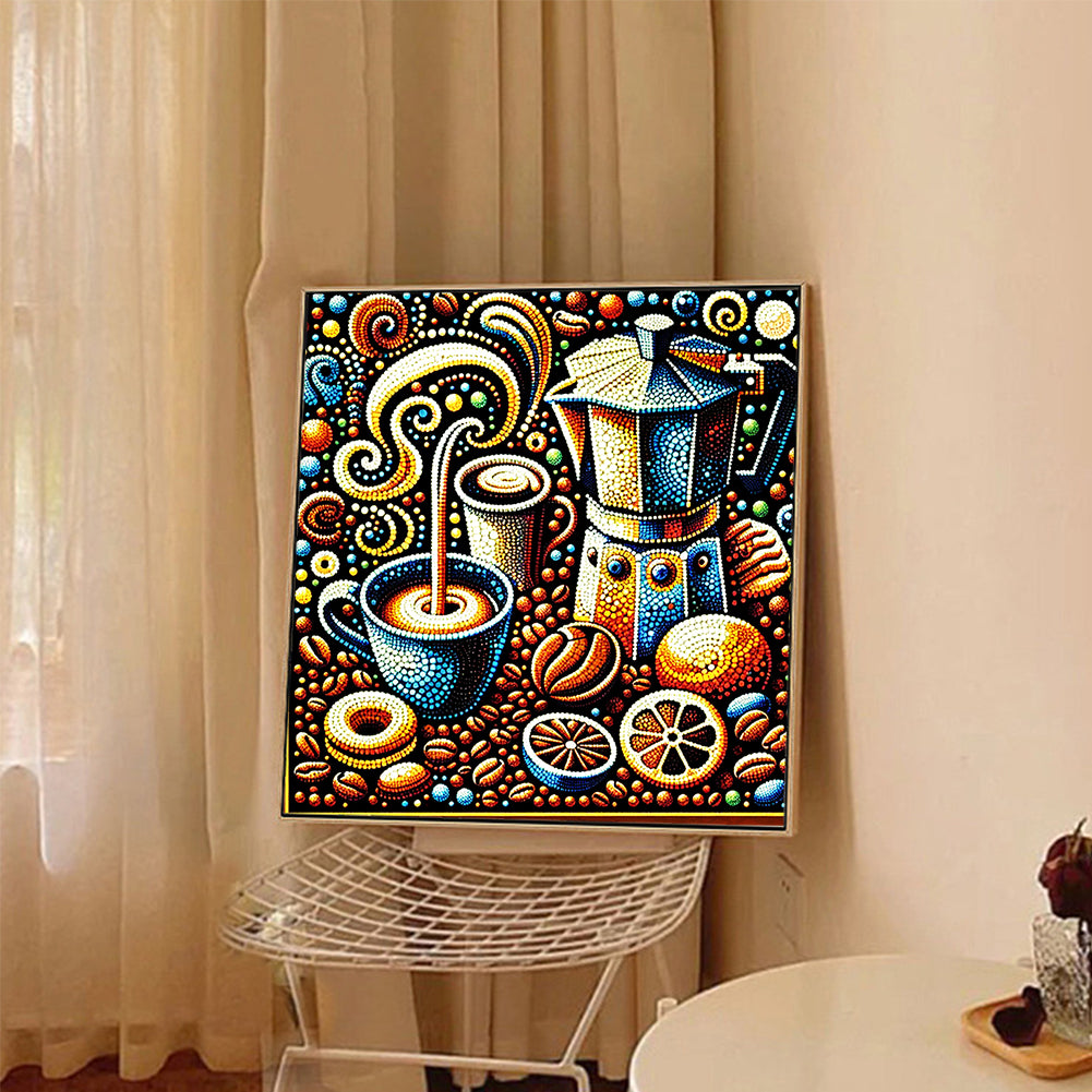 Coffee - Full Round Drill Diamond Painting 40*40CM