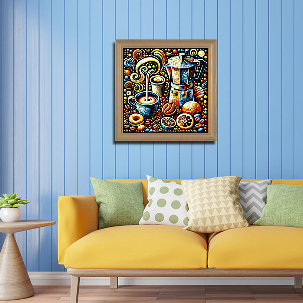Coffee - Full Round Drill Diamond Painting 40*40CM