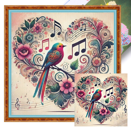Bird With Love Note - 11CT Stamped Cross Stitch 40*40CM