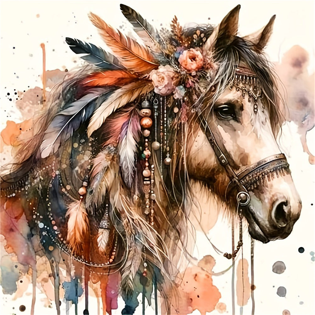 Indian Horse - 11CT Stamped Cross Stitch 40*40CM