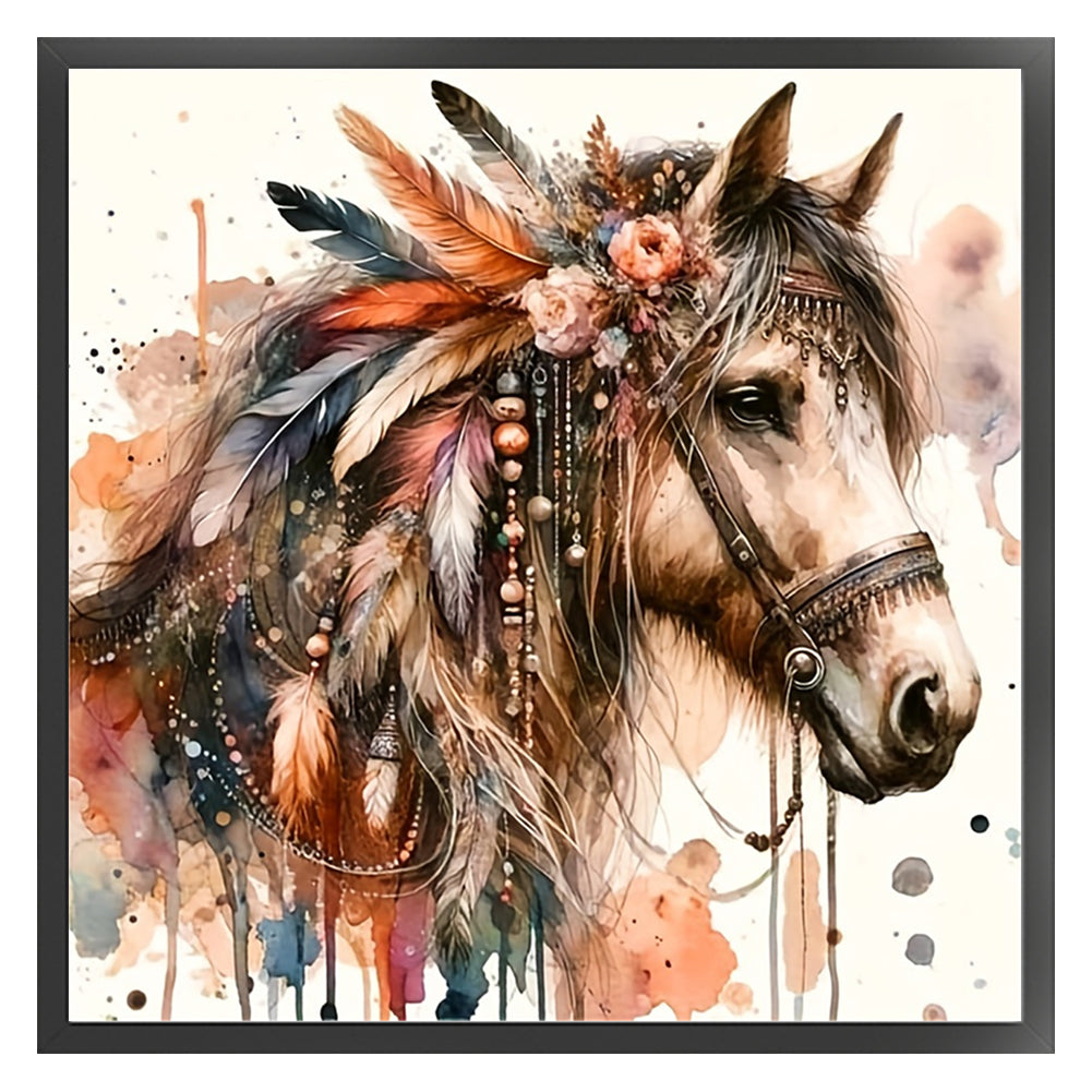 Indian Horse - 11CT Stamped Cross Stitch 40*40CM