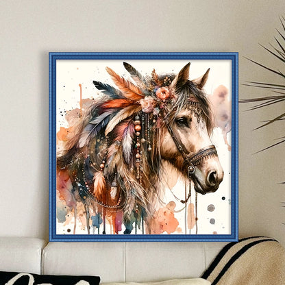 Indian Horse - 11CT Stamped Cross Stitch 40*40CM