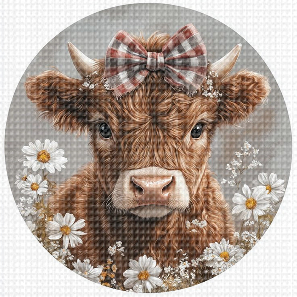 Yak Daisy - 11CT Stamped Cross Stitch 40*40CM