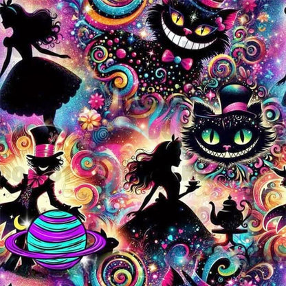 Alice And Her Cat - 11CT Stamped Cross Stitch 40*40CM