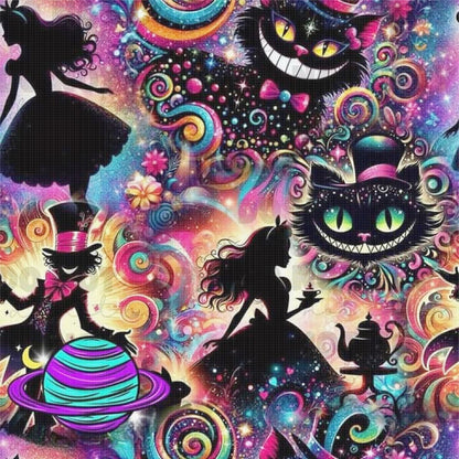 Alice And Her Cat - 11CT Stamped Cross Stitch 40*40CM