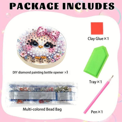 Wooden PET DIY Diamond Painting Magnets Jar Opener Kit Decorative Kitchen Tool