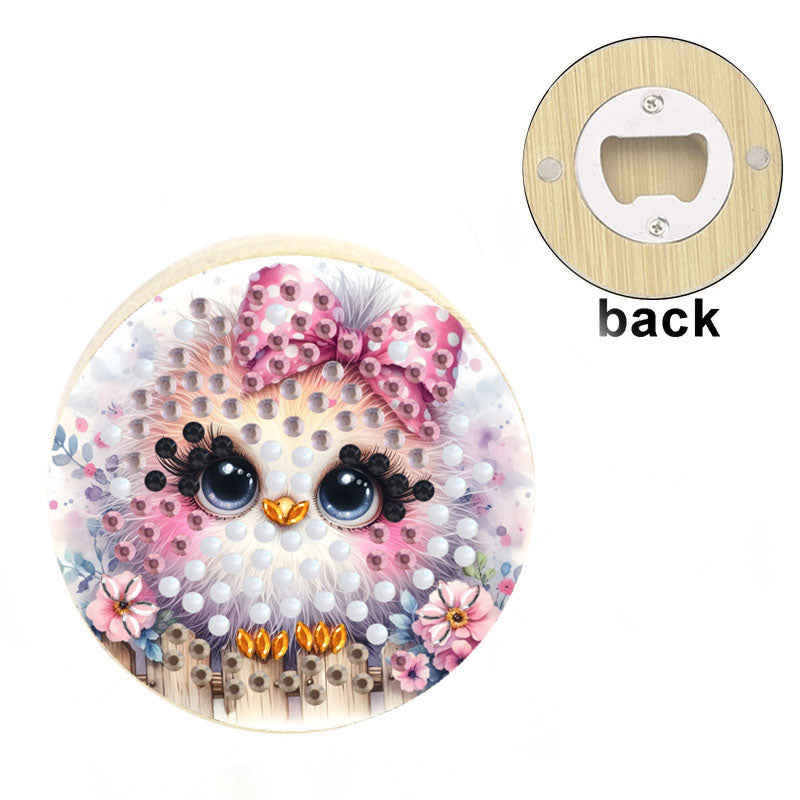 Wooden PET DIY Diamond Painting Magnets Jar Opener Kit Decorative Kitchen Tool