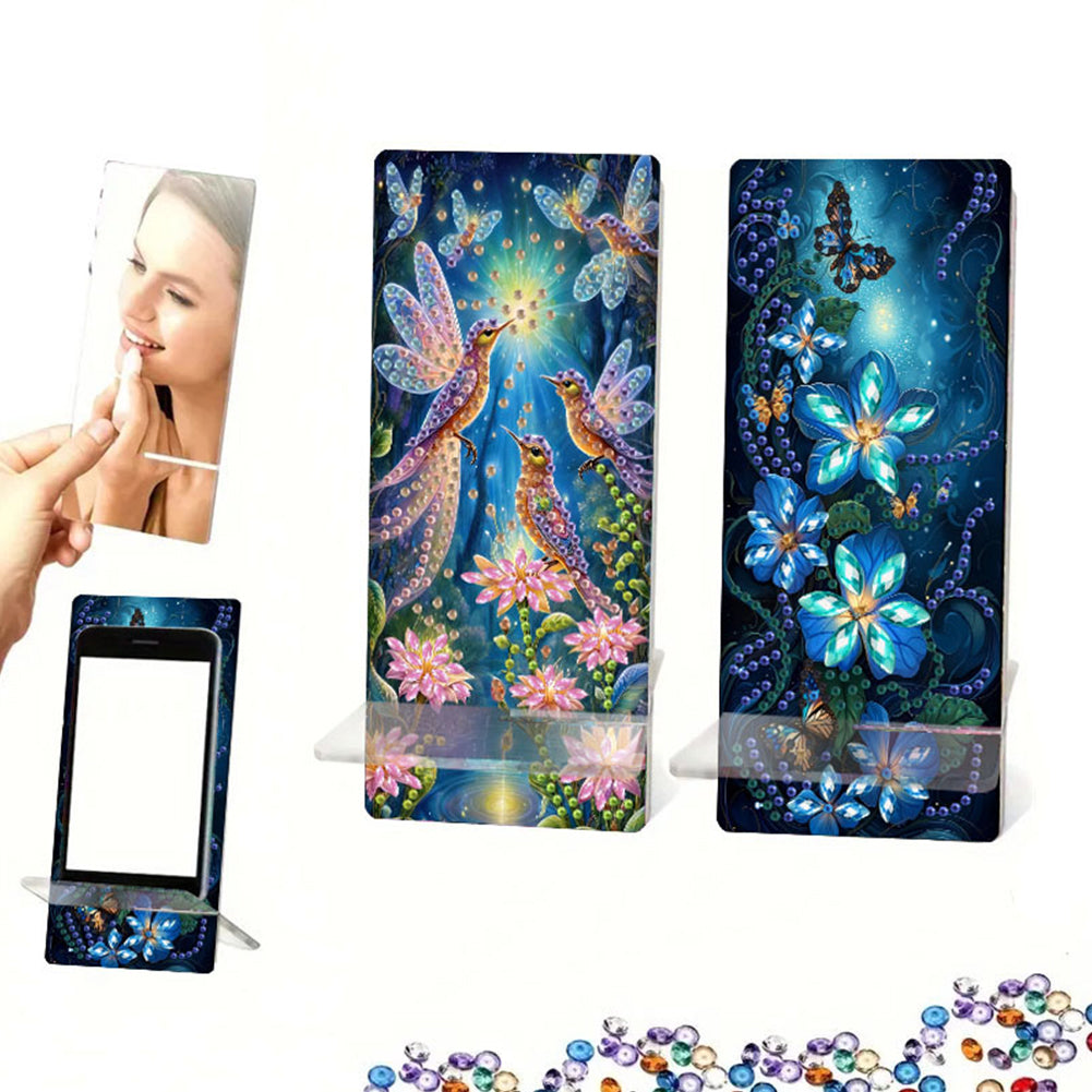 2Pcs Acrylic DIY Animals Diamond Painting Phone Holder Diamond Art Phone Bracket