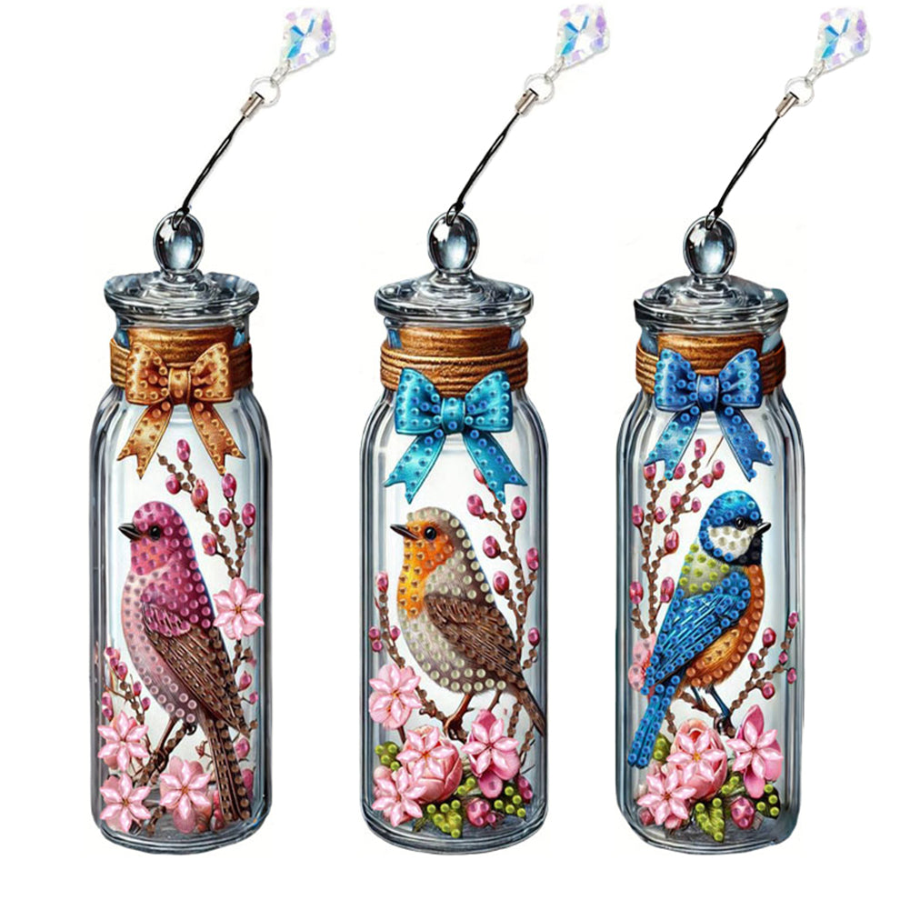 3Pcs Animal Themed DIY Diamond Painting Art Bookmarks Irregular Shaped Diamonds