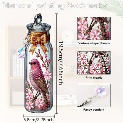 3Pcs Animal Themed DIY Diamond Painting Art Bookmarks Irregular Shaped Diamonds