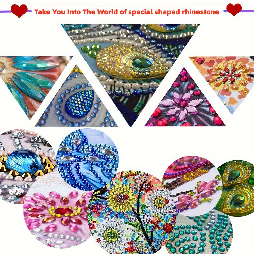 3Pcs Animal Themed DIY Diamond Painting Art Bookmarks Irregular Shaped Diamonds