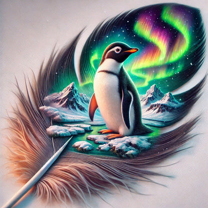 Penguin In Feathers - Full Round Drill Diamond Painting 40*40CM