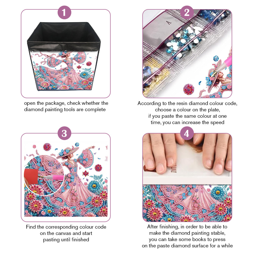 DIY Diamond Painting Storage Box Canvas Organizer Box Diamond Painting Kit