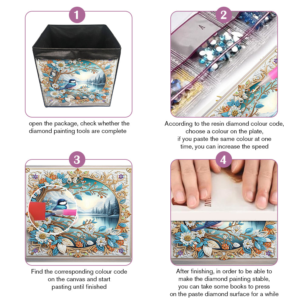 DIY Diamond Painting Storage Box Canvas Organizer Box Diamond Painting Kit