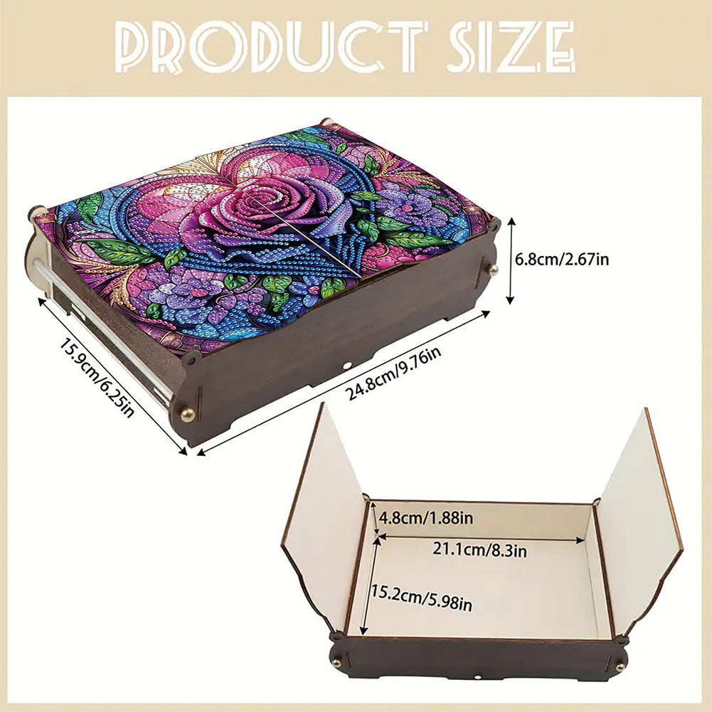 Diamond Painting Storage Box DIY 5D Diamond Painting Jewelry Box for Women Girls