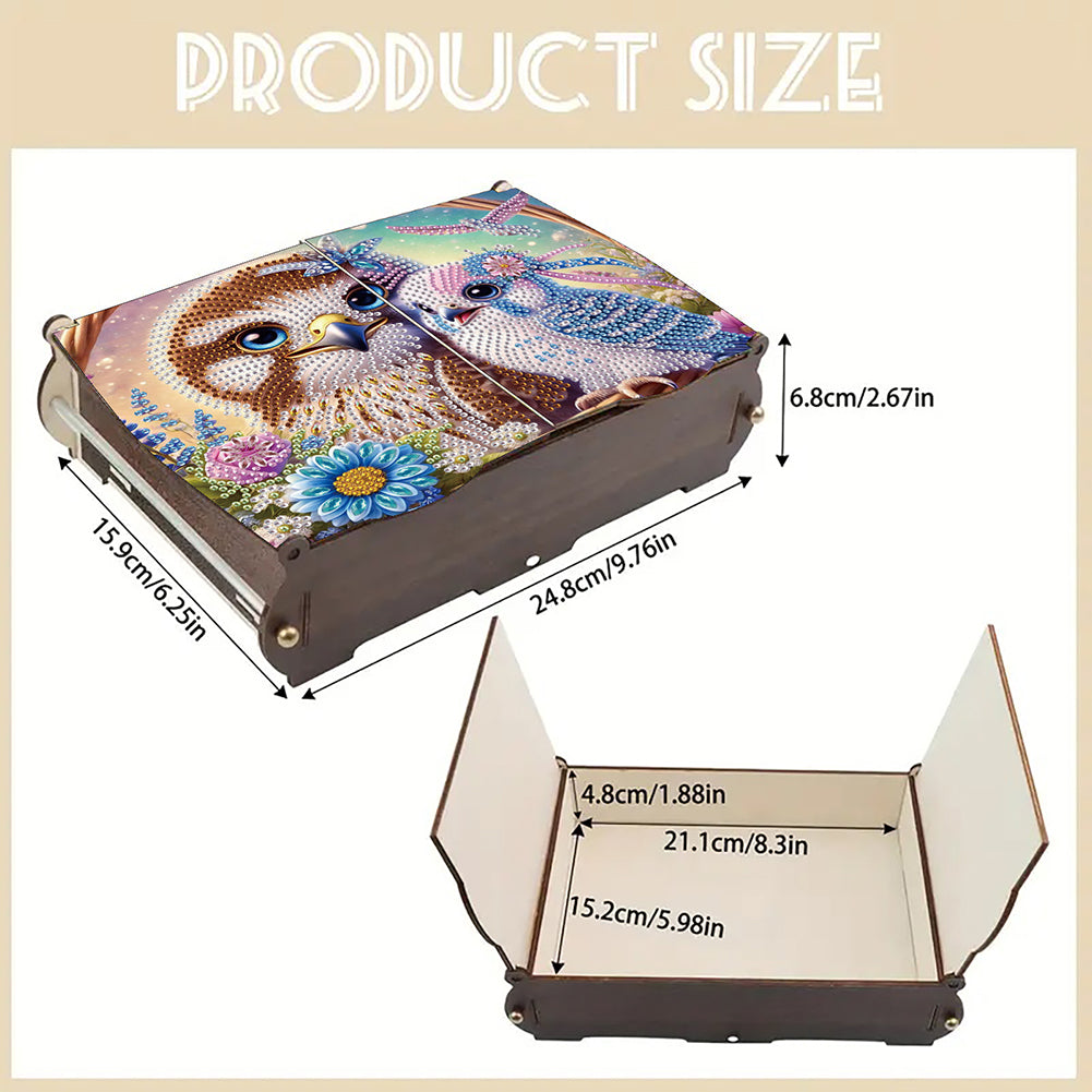 Diamond Painting Storage Box DIY 5D Diamond Painting Jewelry Box for Women Girls