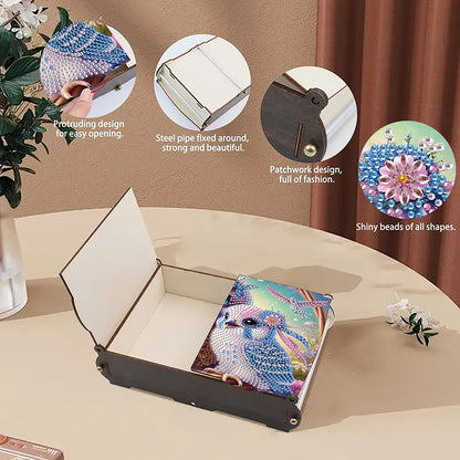 Diamond Painting Storage Box DIY 5D Diamond Painting Jewelry Box for Women Girls