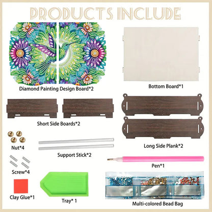 Diamond Painting Storage Box DIY 5D Diamond Painting Jewelry Box for Women Girls