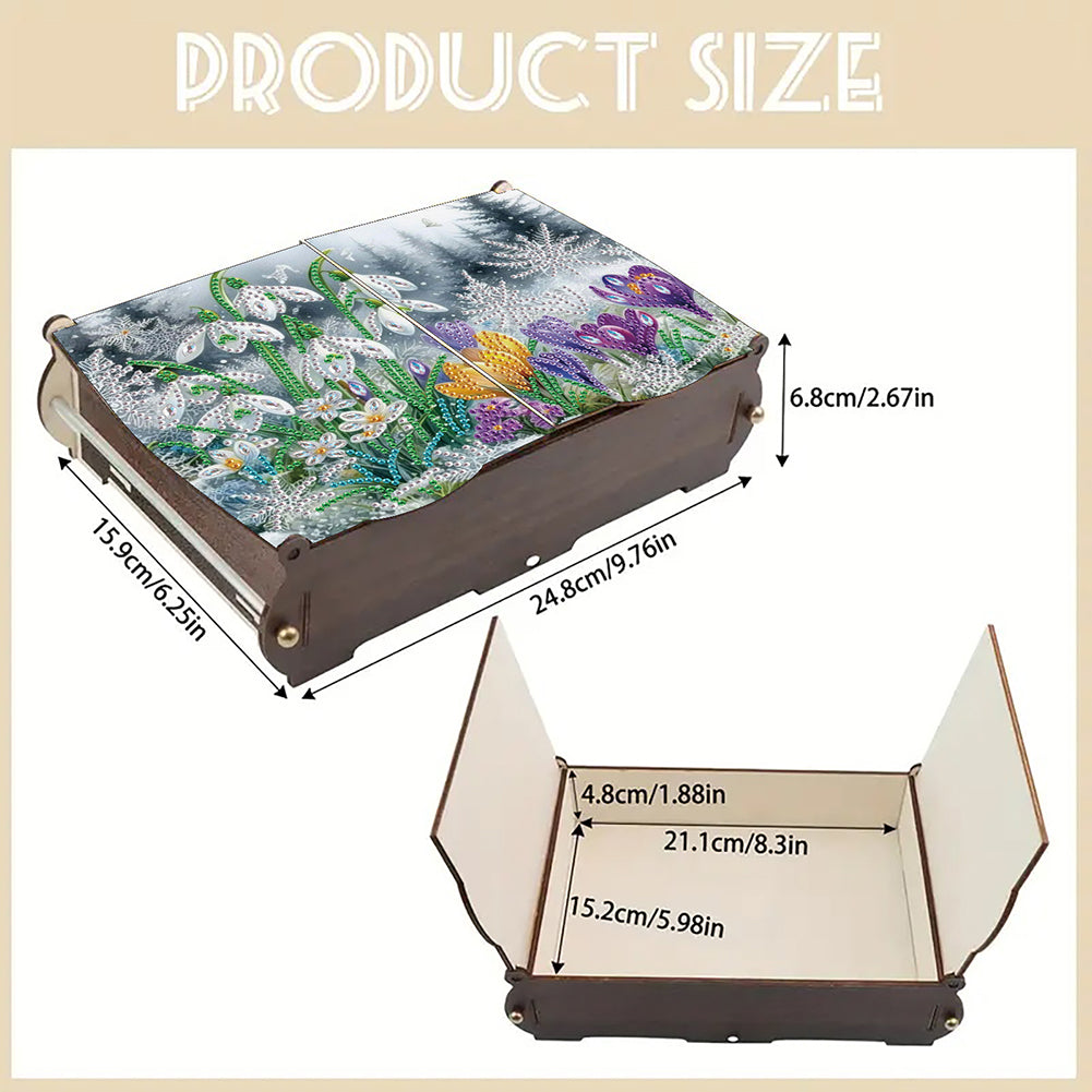Diamond Painting Storage Box DIY 5D Diamond Painting Jewelry Box for Women Girls