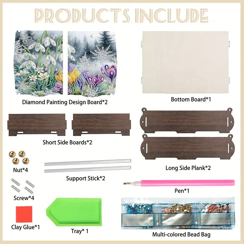 Diamond Painting Storage Box DIY 5D Diamond Painting Jewelry Box for Women Girls