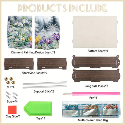 Diamond Painting Storage Box DIY 5D Diamond Painting Jewelry Box for Women Girls