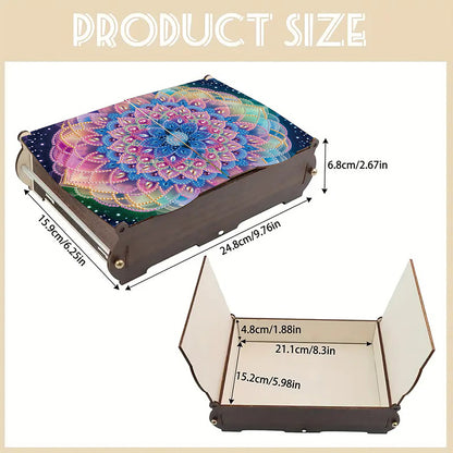 Diamond Painting Storage Box DIY 5D Diamond Painting Jewelry Box for Women Girls