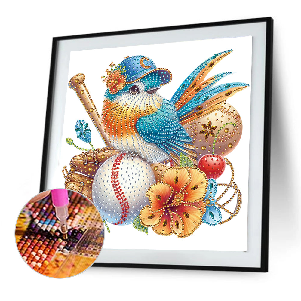 Bird And Baseball - Special Shaped Drill Diamond Painting 30*30CM