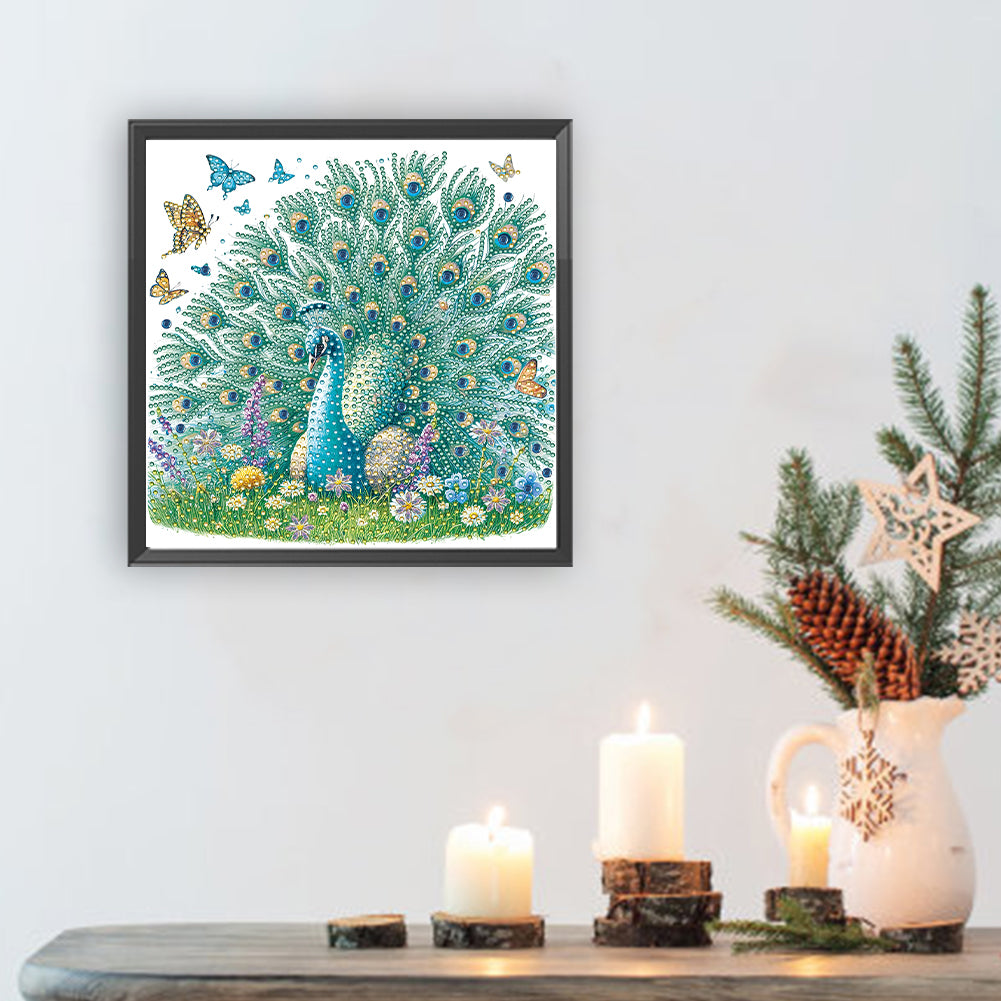 Peacock - Special Shaped Drill Diamond Painting 30*30CM