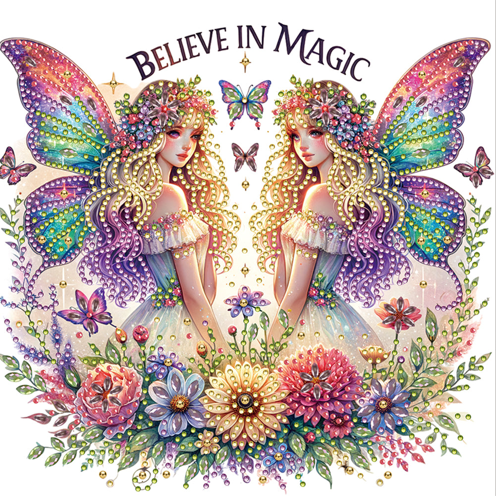 Butterfly Girl - Special Shaped Drill Diamond Painting 30*30CM