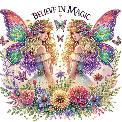 Butterfly Girl - Special Shaped Drill Diamond Painting 30*30CM