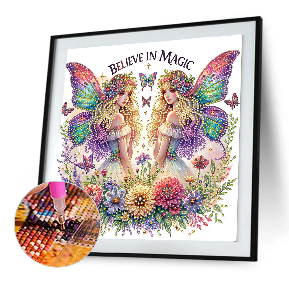 Butterfly Girl - Special Shaped Drill Diamond Painting 30*30CM