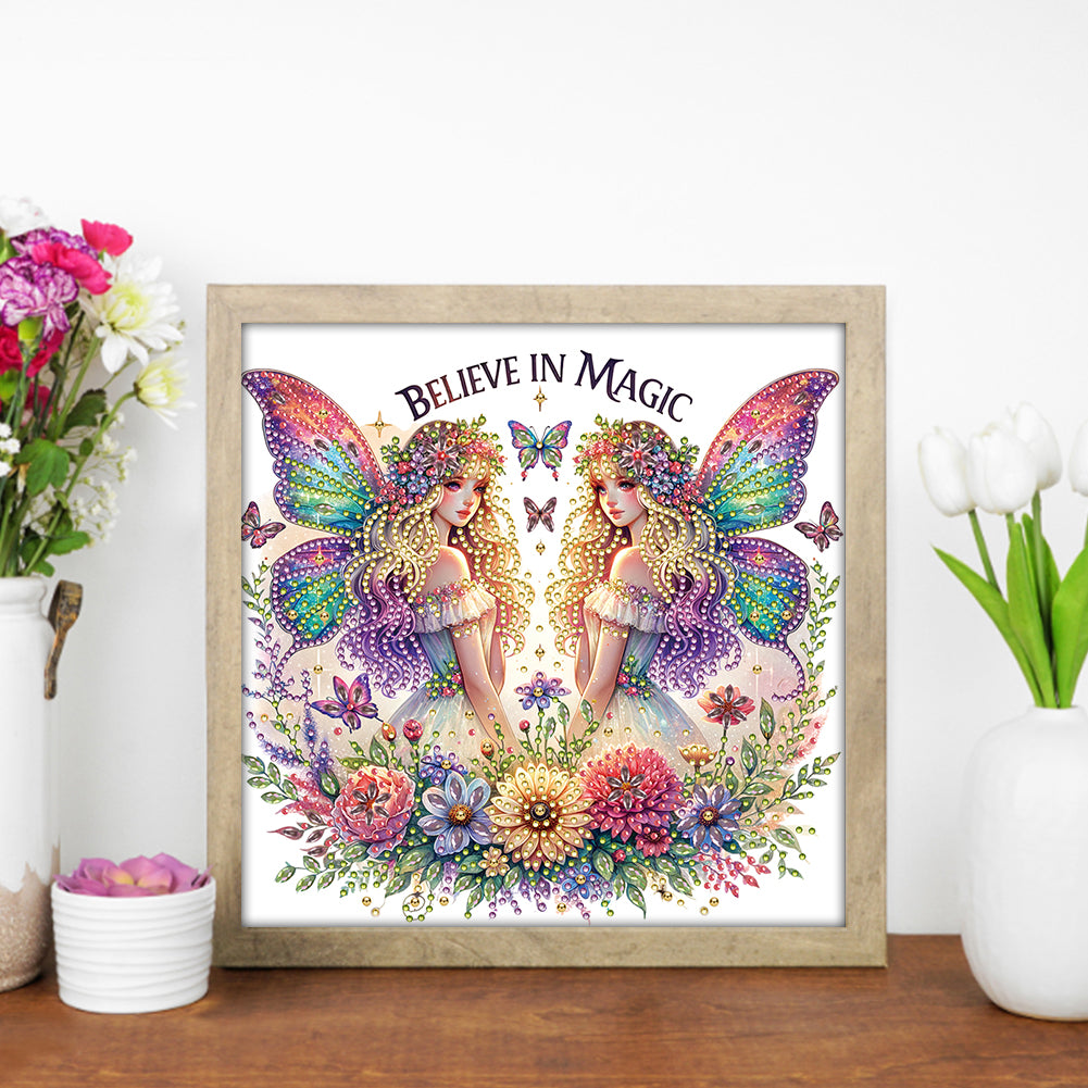 Butterfly Girl - Special Shaped Drill Diamond Painting 30*30CM