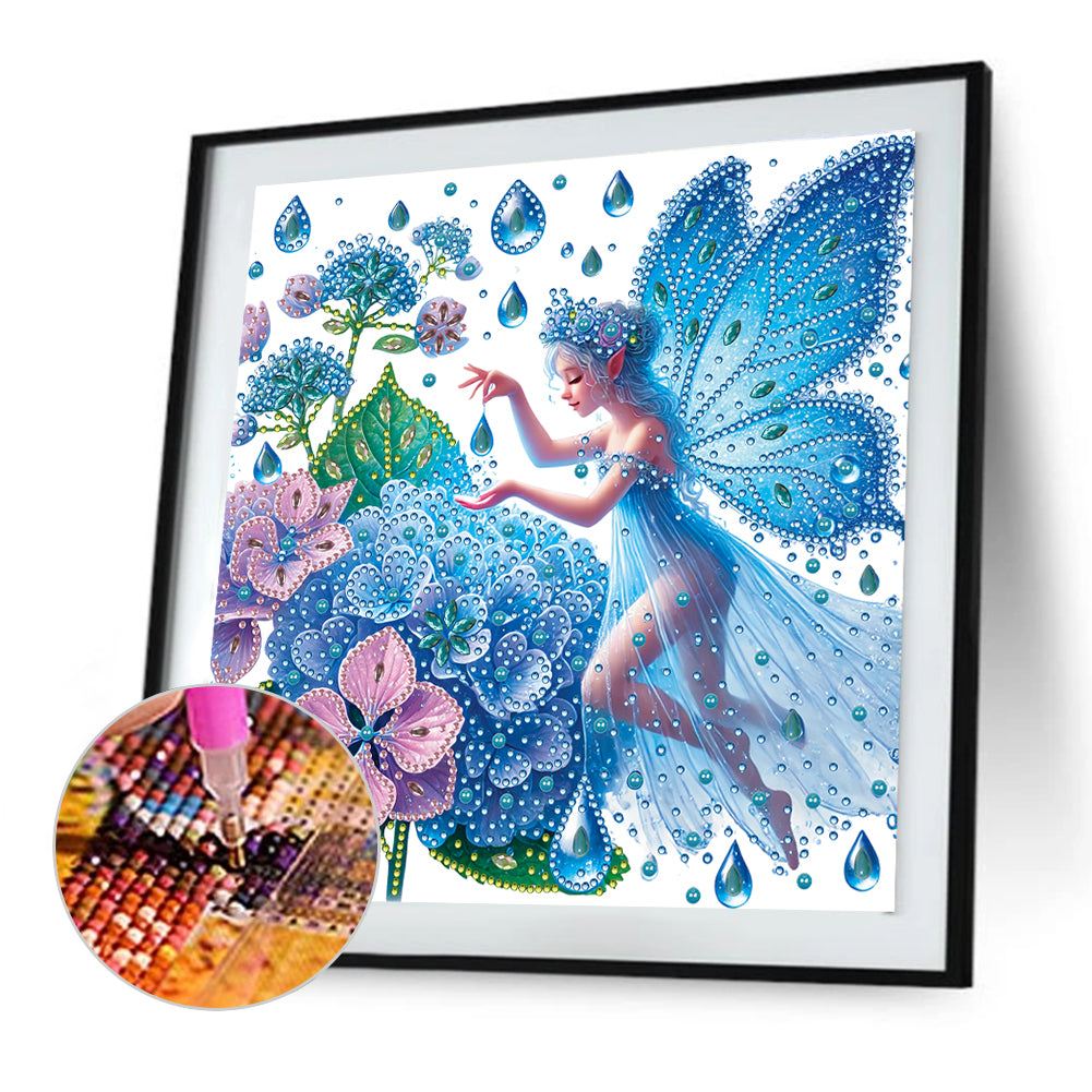 Hydrangea And Girl - Special Shaped Drill Diamond Painting 30*30CM
