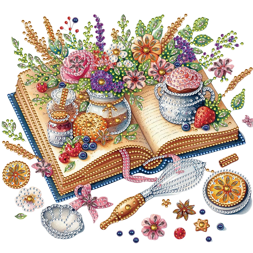Book And Afternoon Tea - Special Shaped Drill Diamond Painting 30*30CM