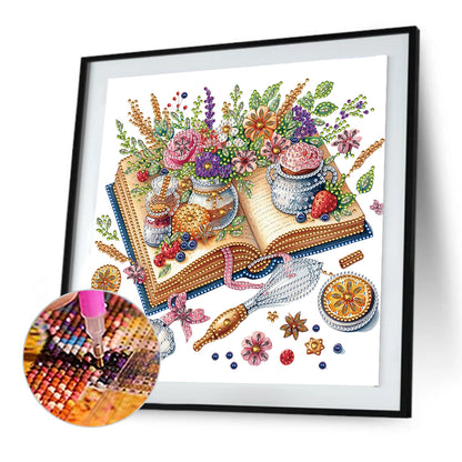 Book And Afternoon Tea - Special Shaped Drill Diamond Painting 30*30CM