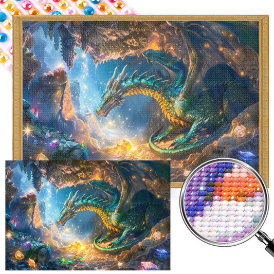 Dragon'S Lair - Full AB Round Drill Diamond Painting 60*40CM