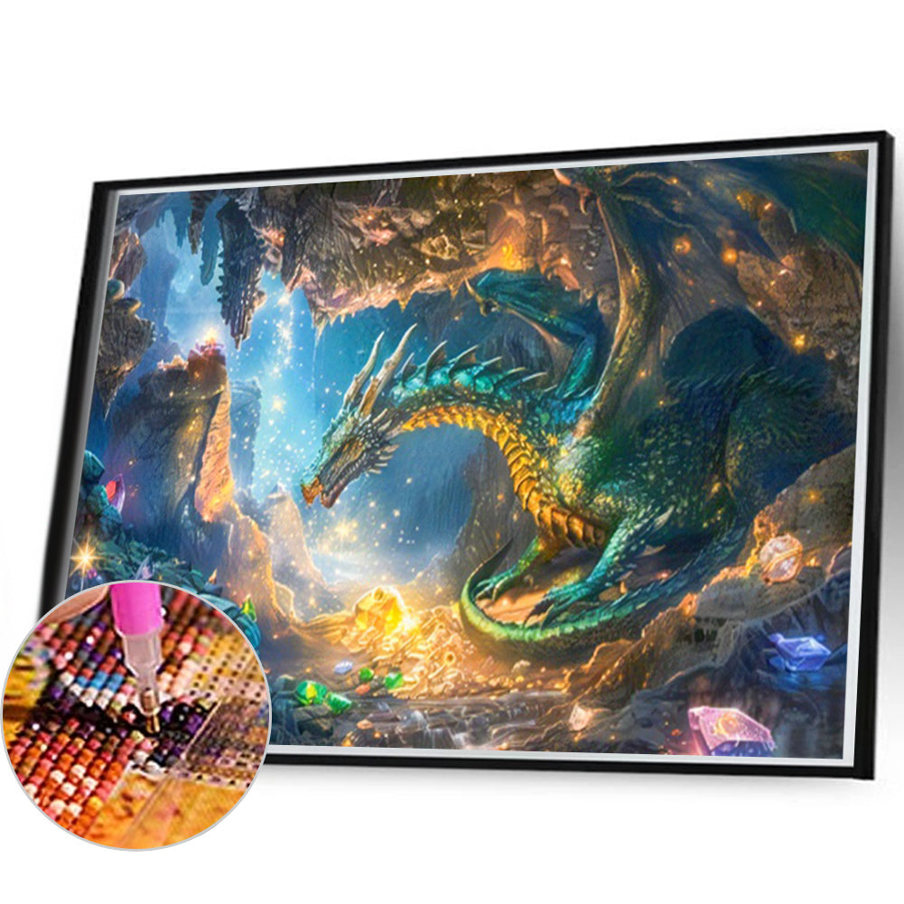 Dragon'S Lair - Full AB Round Drill Diamond Painting 60*40CM