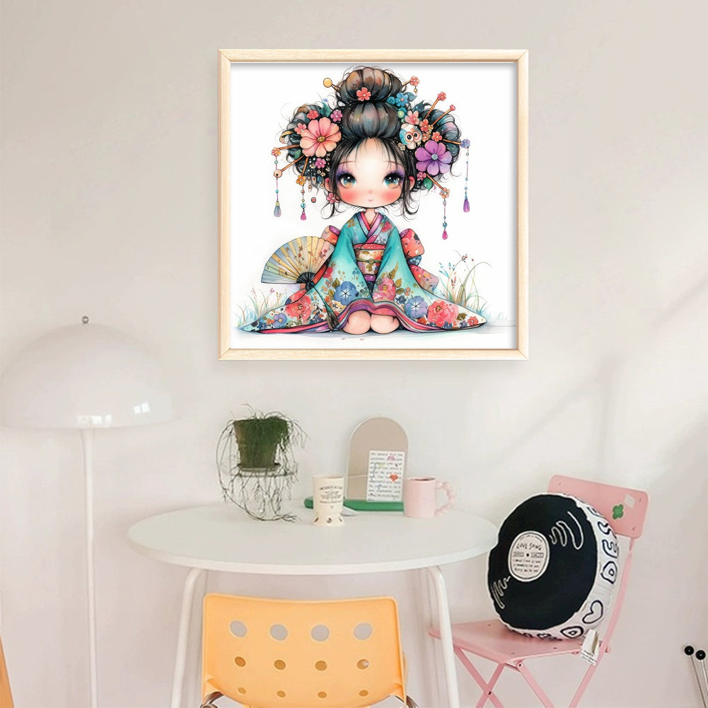 Japanese Cartoon Girl - 11CT Stamped Cross Stitch 40*40CM