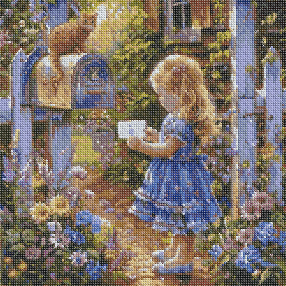 Garden Girl - Full Round Drill Diamond Painting 40*40CM