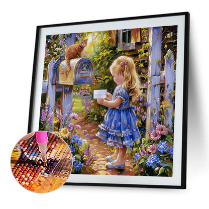 Garden Girl - Full Round Drill Diamond Painting 40*40CM