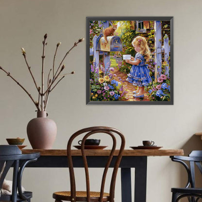 Garden Girl - Full Round Drill Diamond Painting 40*40CM