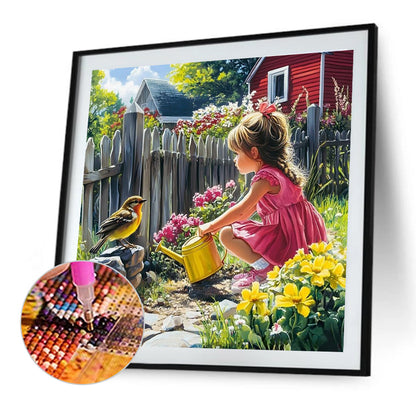 Garden Girl - Full Round Drill Diamond Painting 40*40CM